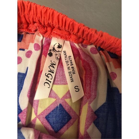 Magic Womens Maxi Skirt Flowy Multi Patterned Colorful Boho Gypsy Elastic Waist - Picture 5 of 8